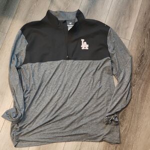 Fanatics Dodgers Gray Quarter-Zip Pullover
